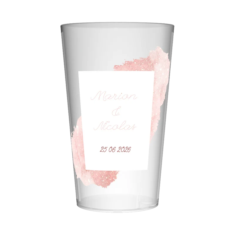 Gobelet personnalisé Mariage Tache Rose