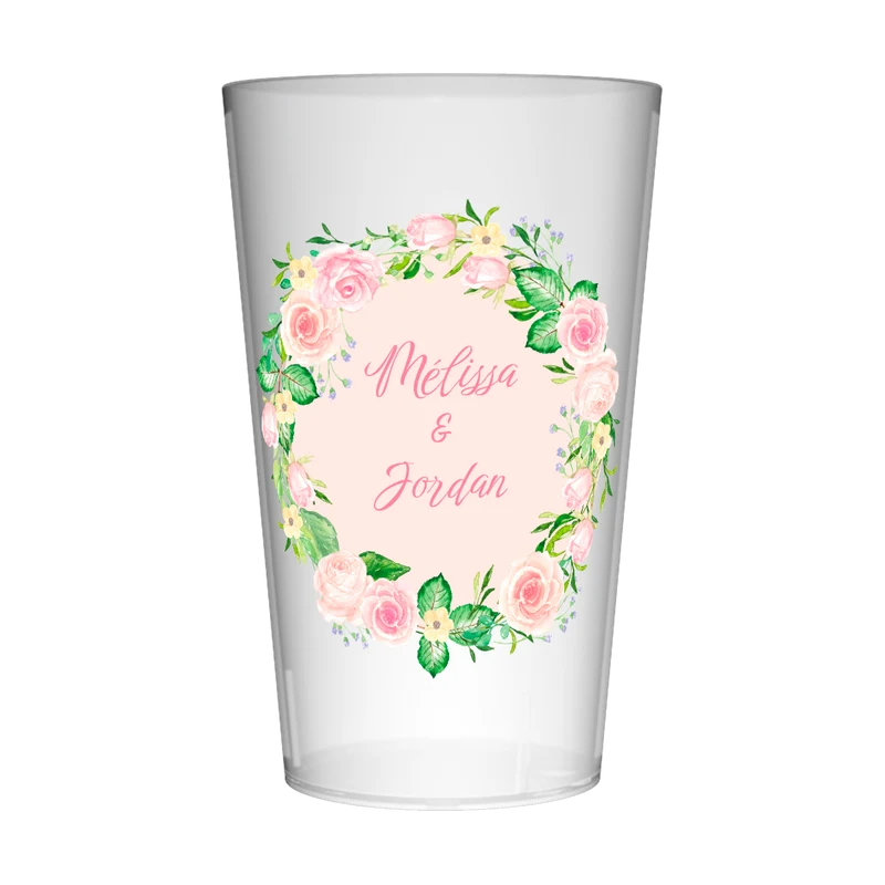 Gobelet personnalisé Mariage Couronne de Roses