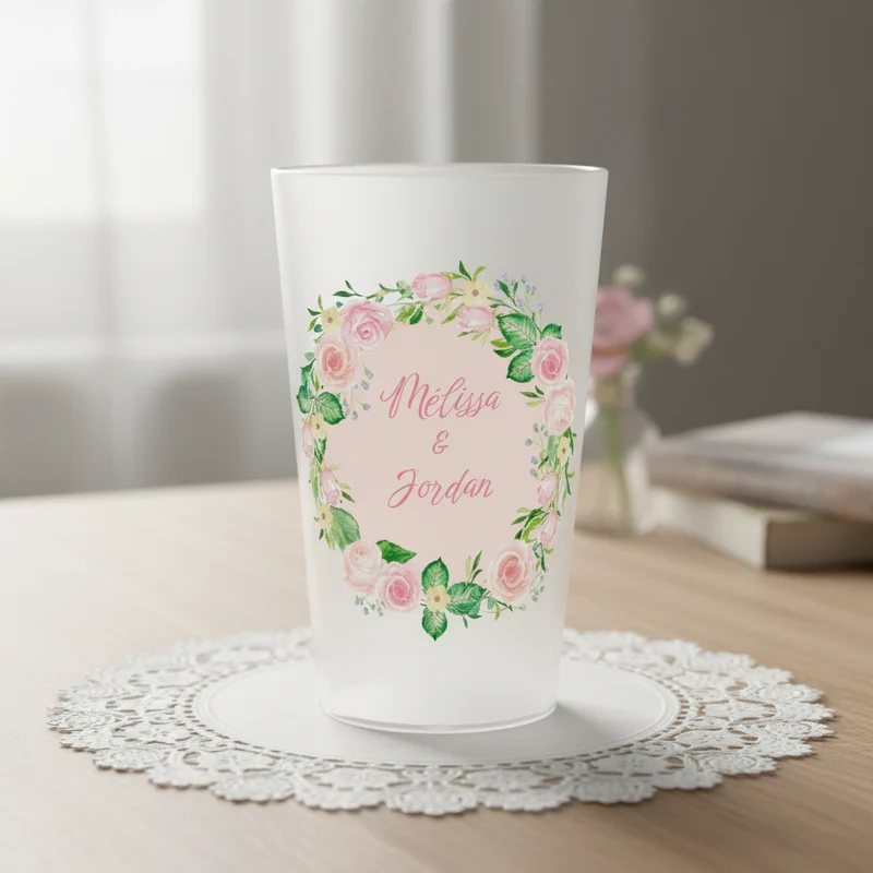 Gobelet personnalisé Mariage Couronne de Roses