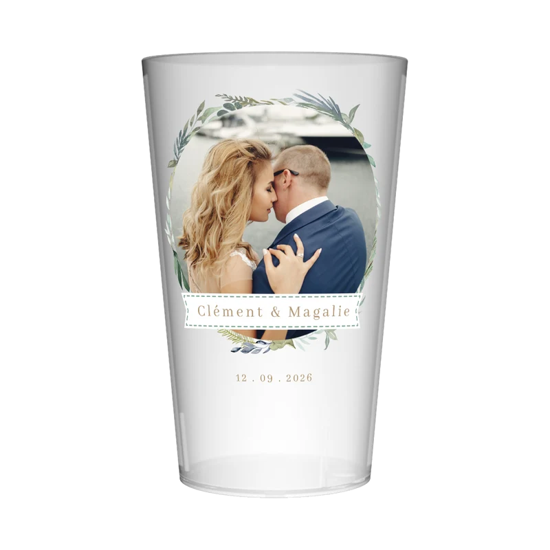 Gobelet personnalisé Mariage Couronne de Fleurs Photo