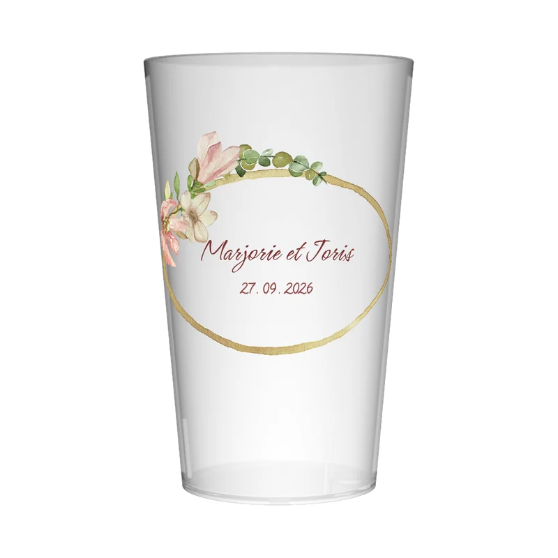 Gobelet personnalisé Mariage Cercle Fleuri