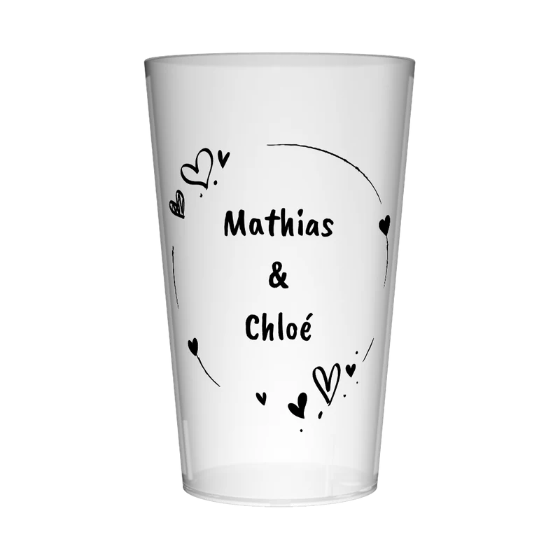 Gobelet personnalisé Mariage Cœur Épuré