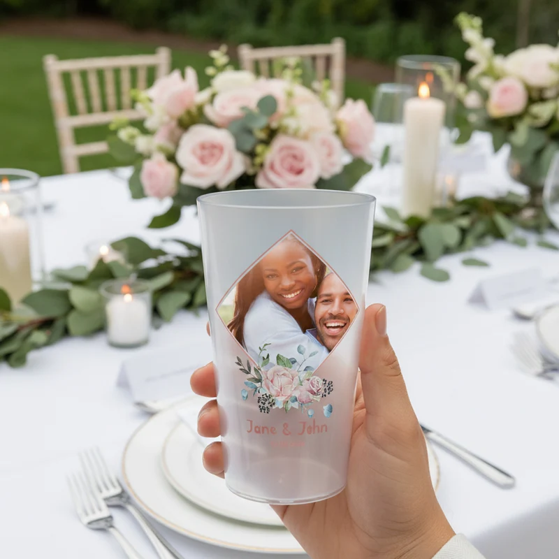 Gobelet personnalisé Mariage Photo & Fleur