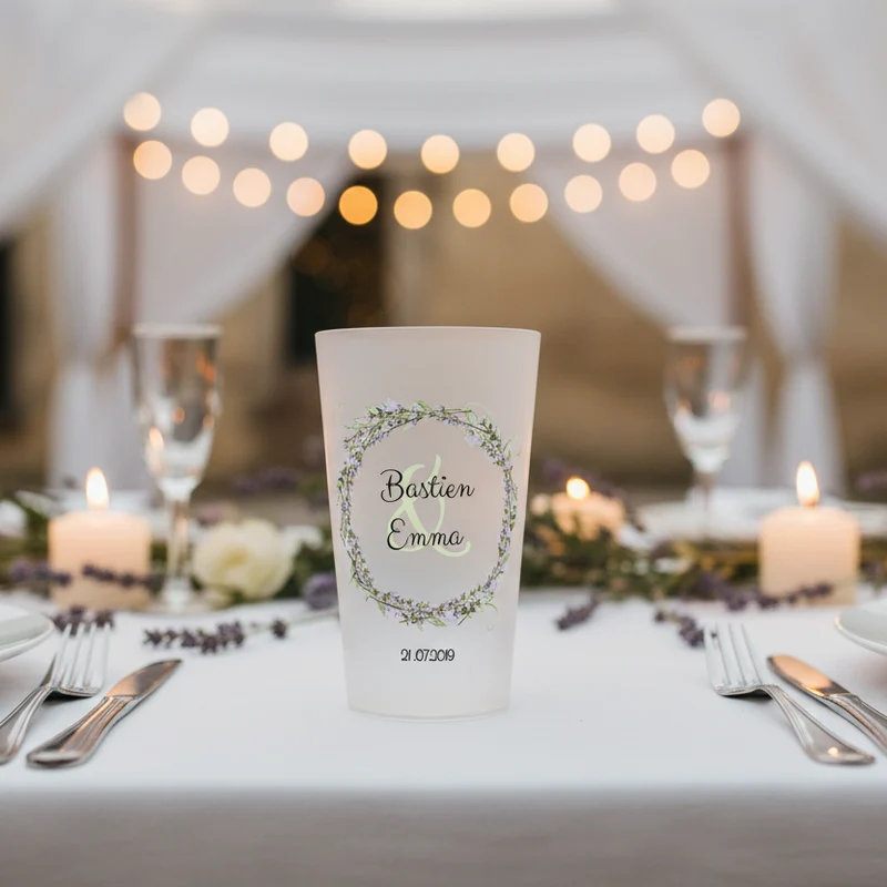 Gobelet personnalisé Mariage Lavande