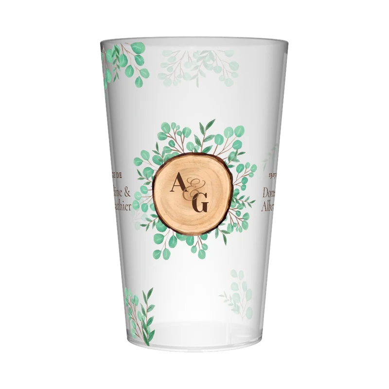 Gobelet personnalisé Mariage Bois & Feuillage