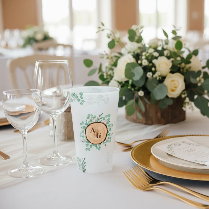 Gobelet personnalisé Mariage Bois & Feuillage