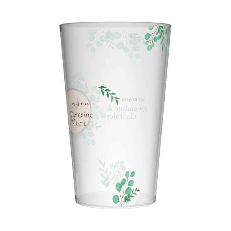 Gobelet personnalisé Mariage Bois & Feuillage