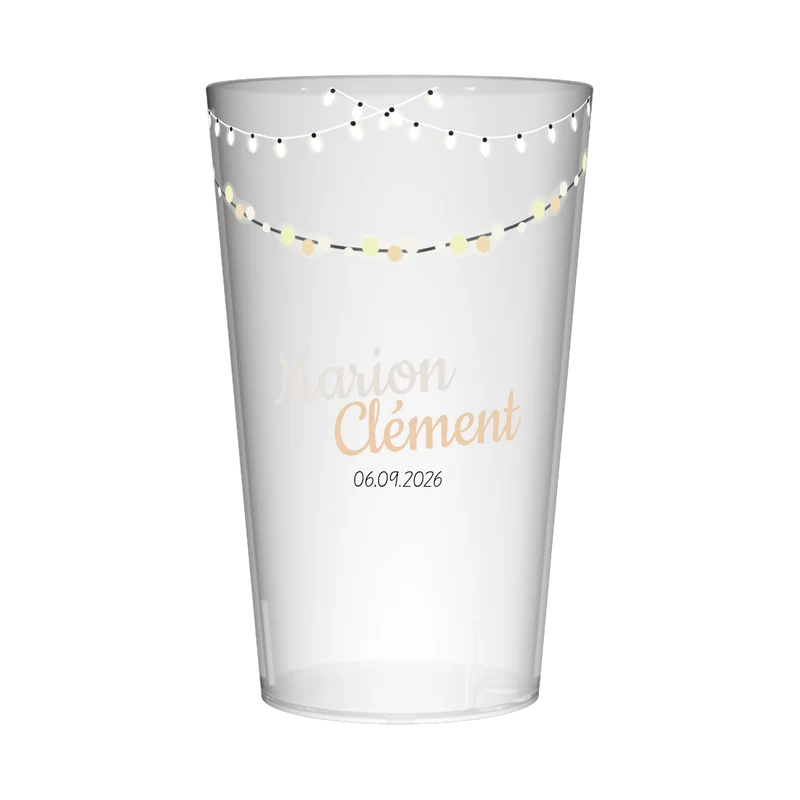 Gobelet personnalisé Mariage Guirlande Guinguette