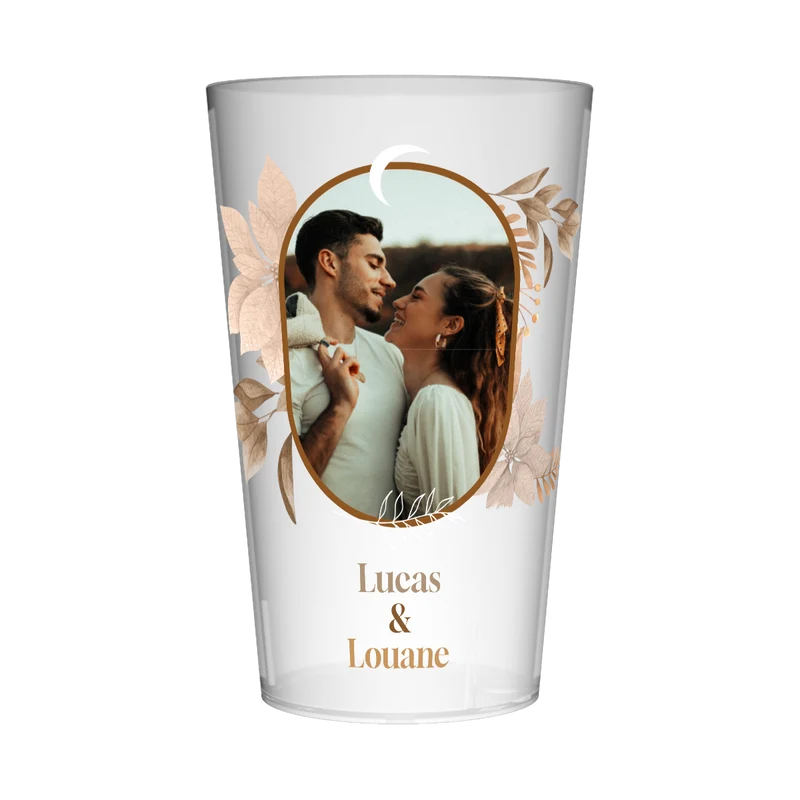 Gobelet personnalisé Mariage Photo & Feuillages