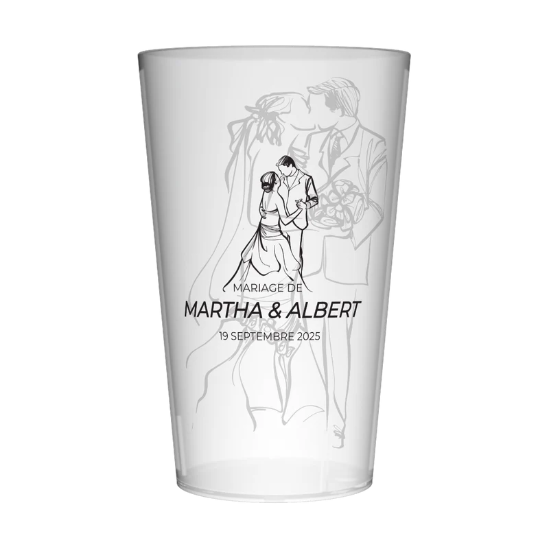 Gobelet personnalisé Mariage Couple Dessin