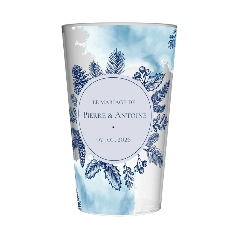 Gobelet personnalisé Mariage Bleu