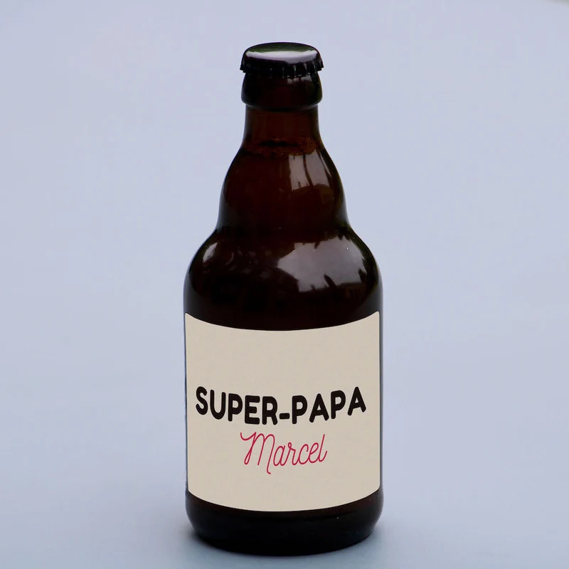 Bière super papa + prénom