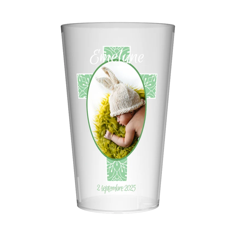 Gobelet personnalisé Baptême Image Ovale