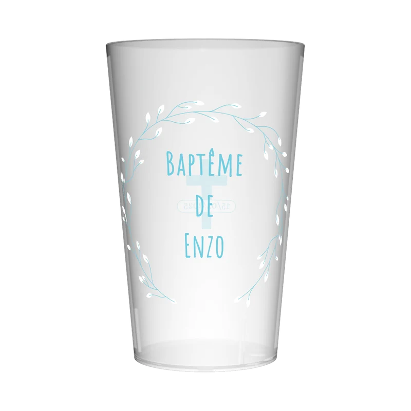 Gobelet personnalisé Baptême Épuré