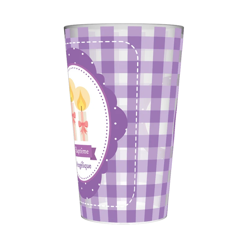 Gobelet personnalisé Baptême Vichy