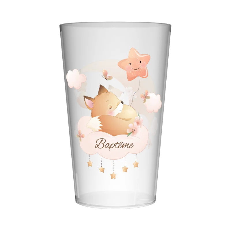 Gobelet personnalisé Baptême Renard