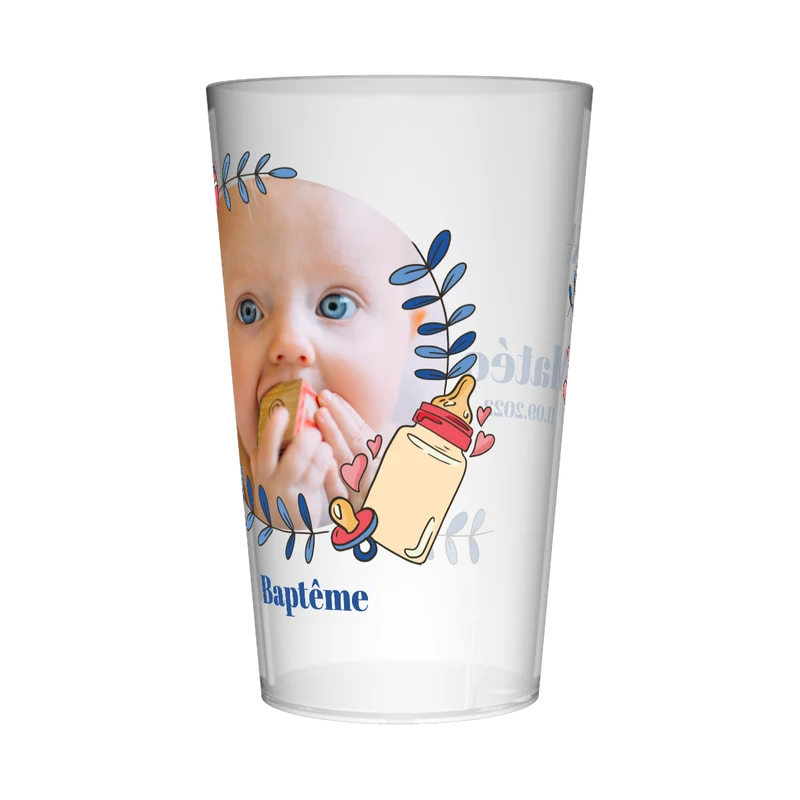 Gobelet personnalisé Baptême Image Bleu