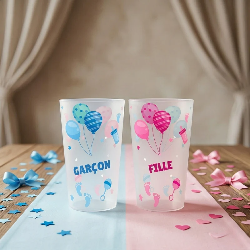 Gobelet personnalisé Gender Reveal Garçon & Fille