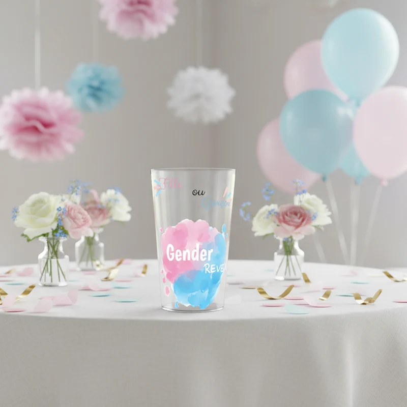 Gobelet personnalisé Gender Reveal Rose & Bleu