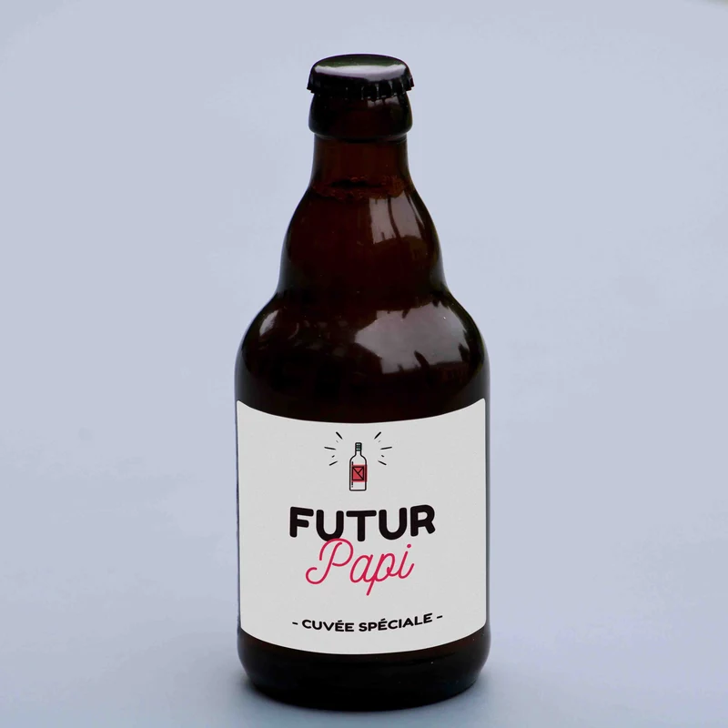 Cadeau annonce grossesse - Bière futur papi (avec ou sans verre)