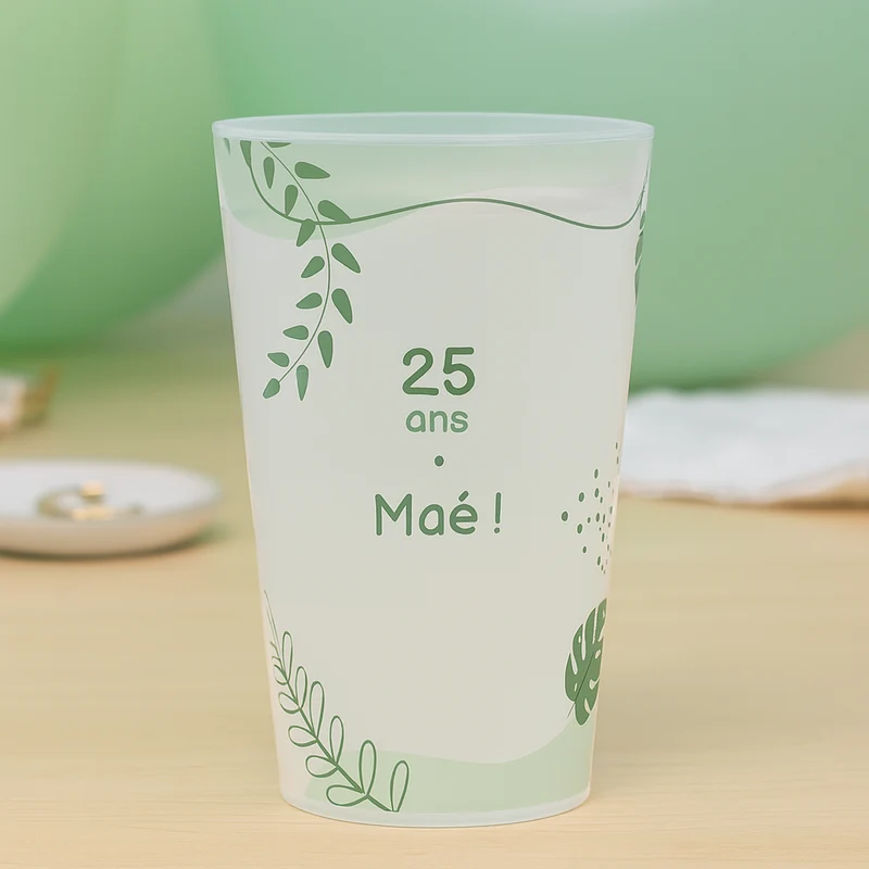 Gobelet personnalisé Anniversaire Vert