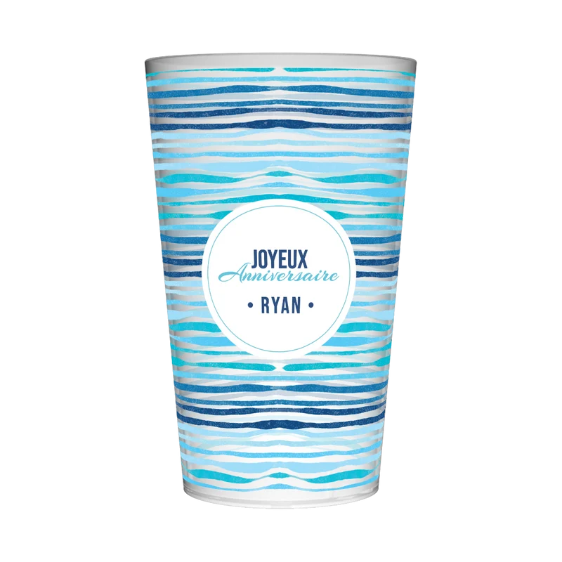 Gobelet personnalisé Anniversaire Bleu
