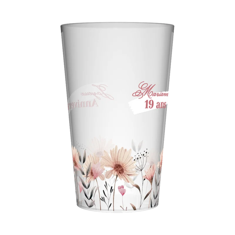 Gobelet personnalisé Anniversaire Champ de fleurs