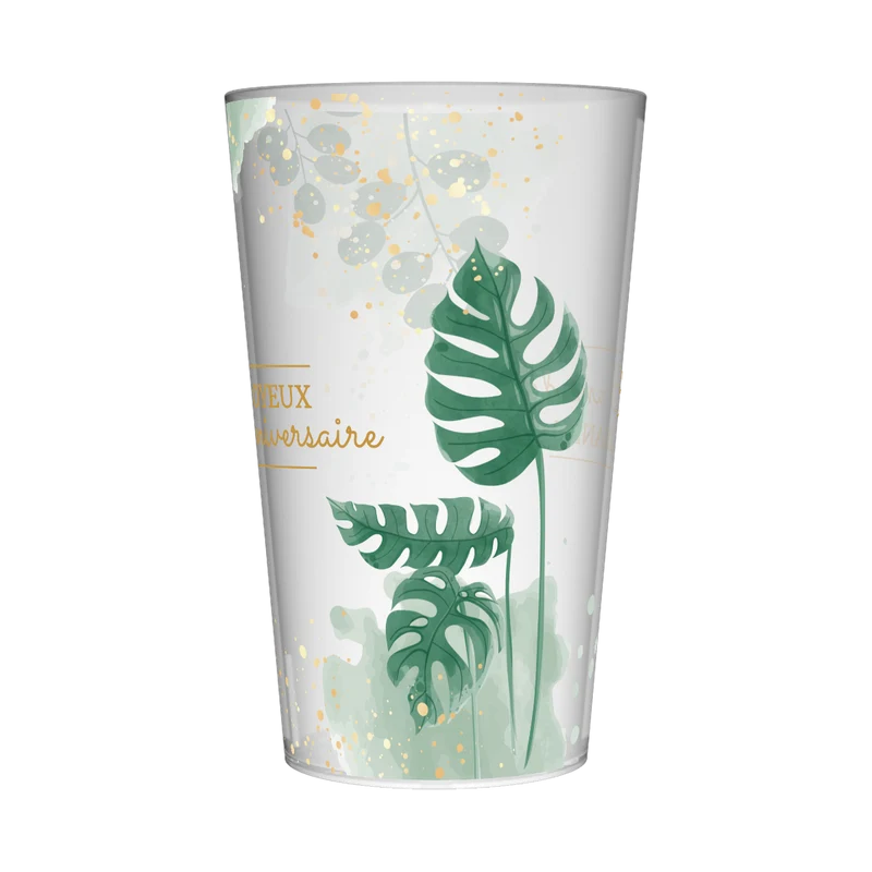 Gobelet personnalisé Anniversaire Monstera