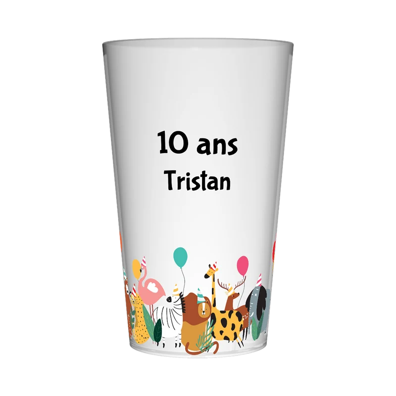 Gobelet personnalisé Anniversaire Animaux Sauvages