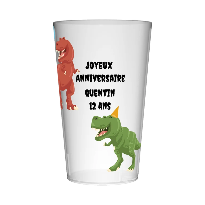 Gobelet personnalisé Anniversaire Dinosaures