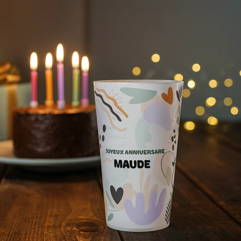 Gobelet personnalisé Anniversaire Moderne