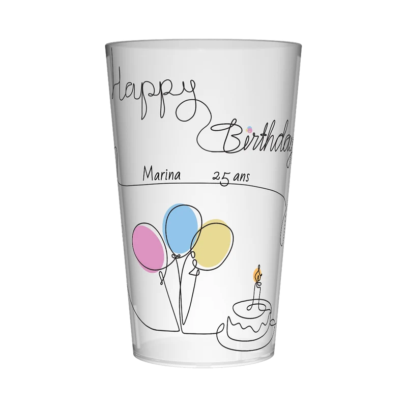 Gobelet personnalisé Anniversaire Gâteau & Ballons