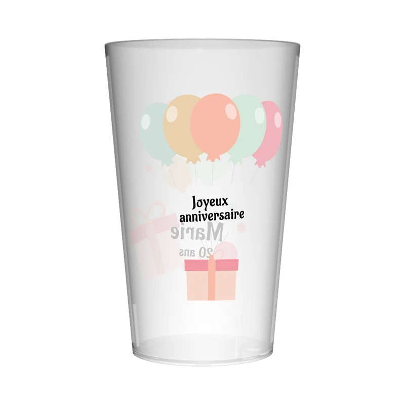 Gobelet personnalisé Anniversaire Ballons Pastel