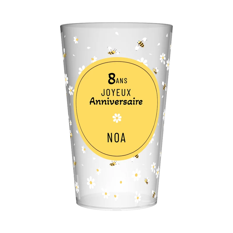 Gobelet personnalisé Anniversaire Paquerette