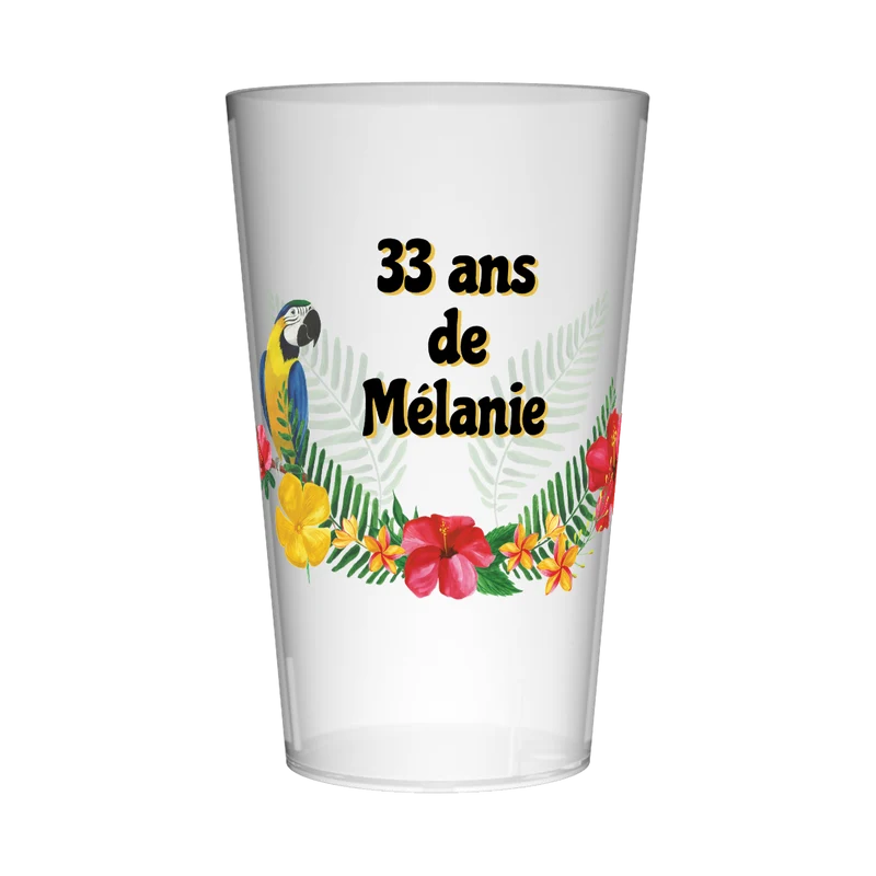 Gobelet personnalisé Anniversaire Exotique
