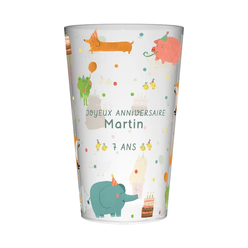 Gobelet personnalisé Anniversaire Animaux Fête