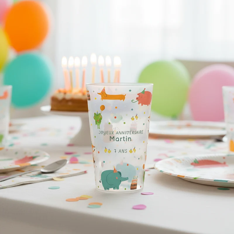 Gobelet personnalisé Anniversaire Animaux Fête