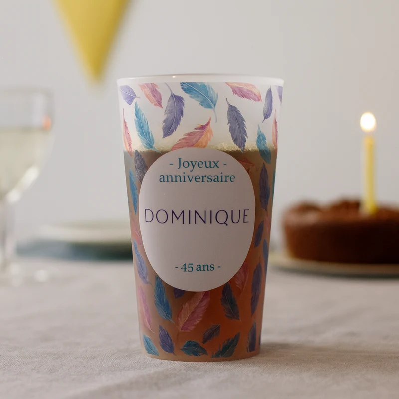 Gobelet personnalisé Anniversaire Feuilles