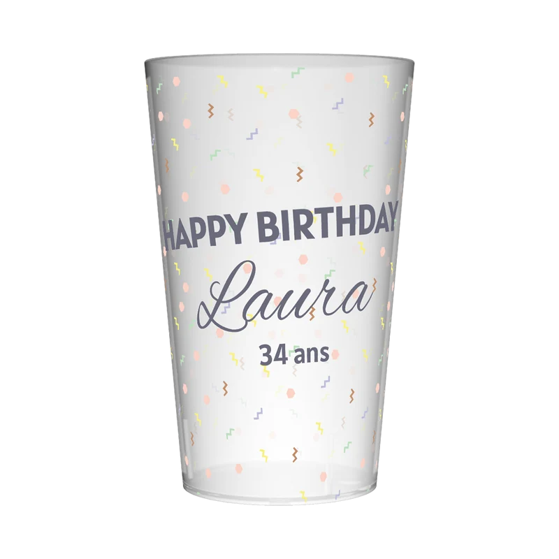Gobelet personnalisé Anniversaire Géométrie
