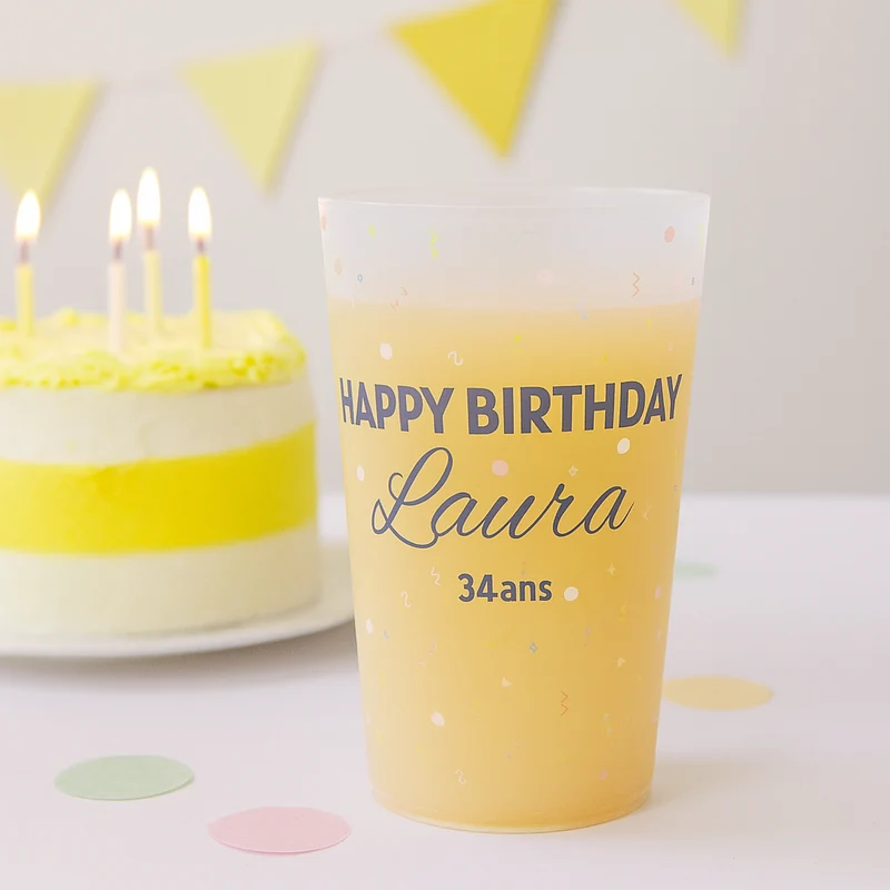 Gobelet personnalisé Anniversaire Géométrie