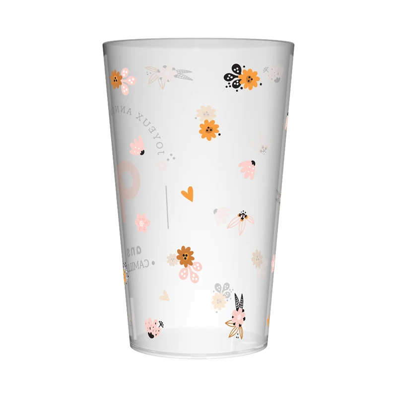 Gobelet personnalisé Anniversaire Mignon Fleurs