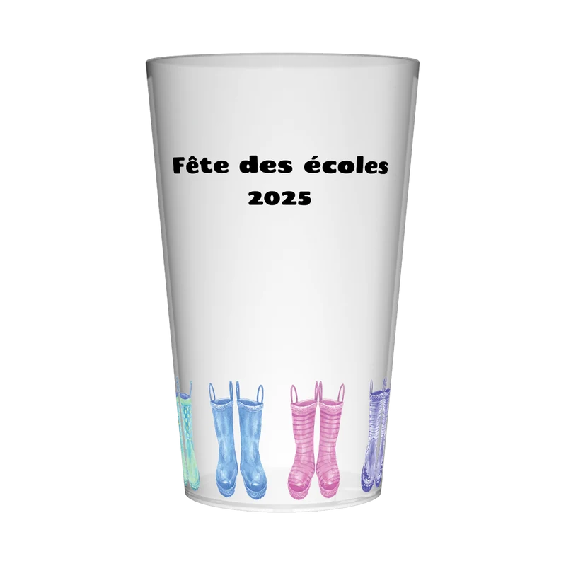 Gobelet personnalisé Fête des écoles Bottes