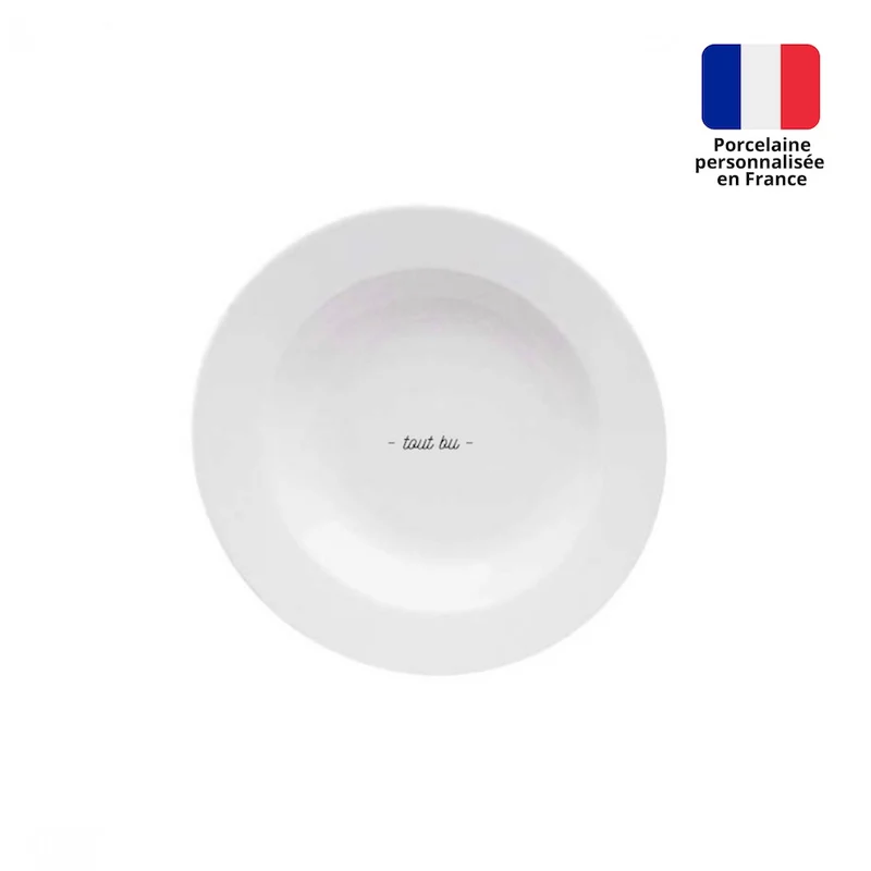 Grande assiette creuse personnalisée 22cm - ÉLÉGANCE