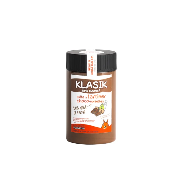 Pâte à tartiner chocolat noisettes sans sucre Klasik