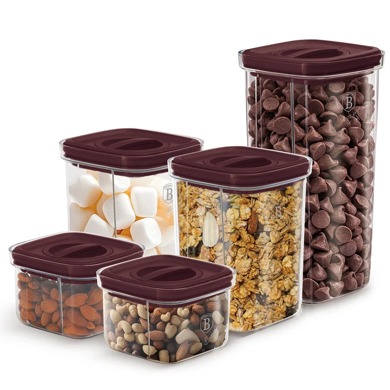 Set de Pot de conservation BerlingerHaus mat bordeaux 5 pièces