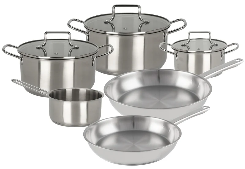 Batterie de cuisine Cookinglife Essential Steel 6 pièces - Inox - Casserole ø 16, 18, 20 cm & Casserole ø 16 cm + Poêle Superior ø 24 & 28 cm - compatible avec toutes les sources de chaleur