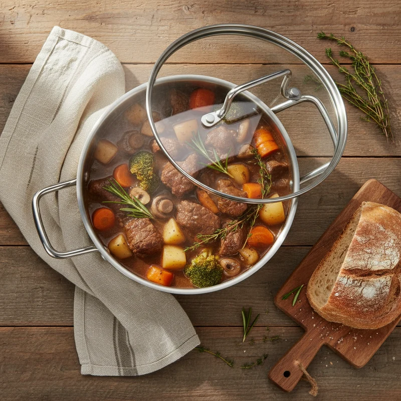 Batterie de cuisine Cookinglife Essential Steel 6 pièces - Inox - Casserole ø 16, 18, 20 cm & Casserole ø 16 cm + Poêle Superior ø 24 & 28 cm - compatible avec toutes les sources de chaleur