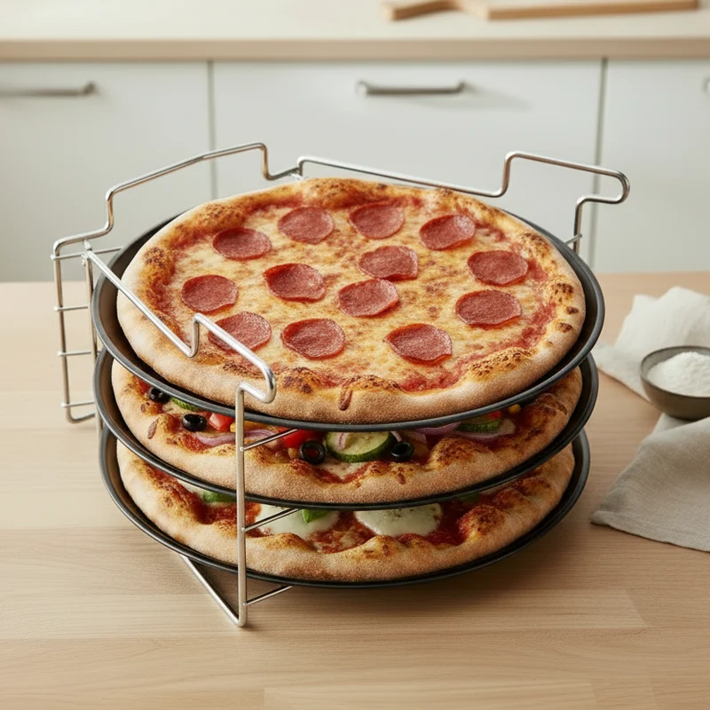 Ensemble de plaques à pizza Cookinglife - en métal - Ø 32 cm - 4 pièces