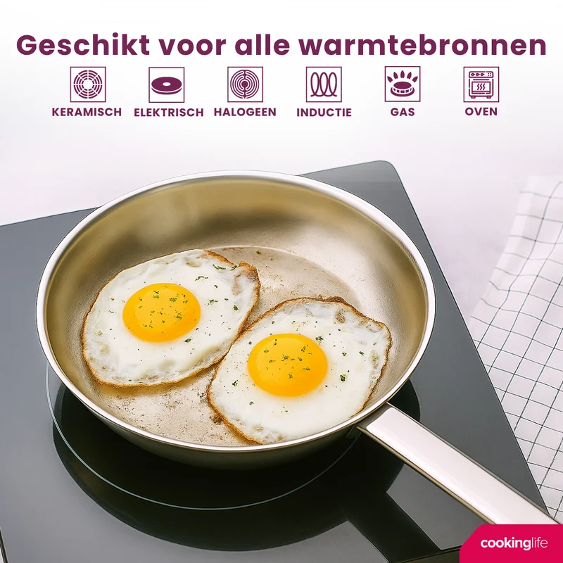 Poêle en inox Cookinglife - Poêle à frire - Superior - Ø 24 cm - 1 pièce