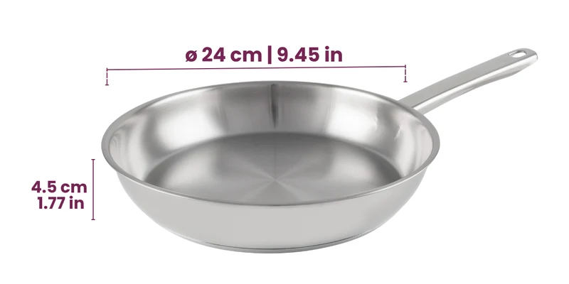 Poêle en inox Cookinglife - Poêle à frire - Superior - Ø 24 cm - 1 pièce